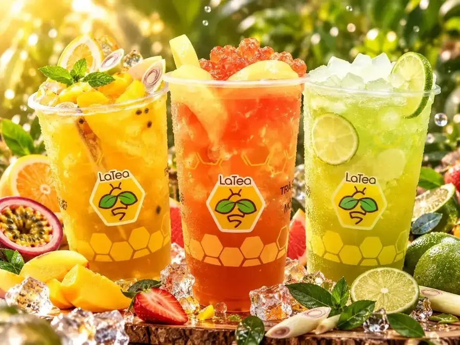Trà hoa quả LaTea: chanh leo xoài, đào, chanh