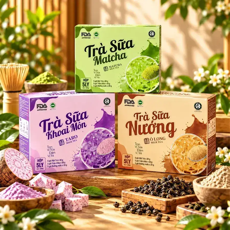 Combo 3 vị trà sữa tự pha