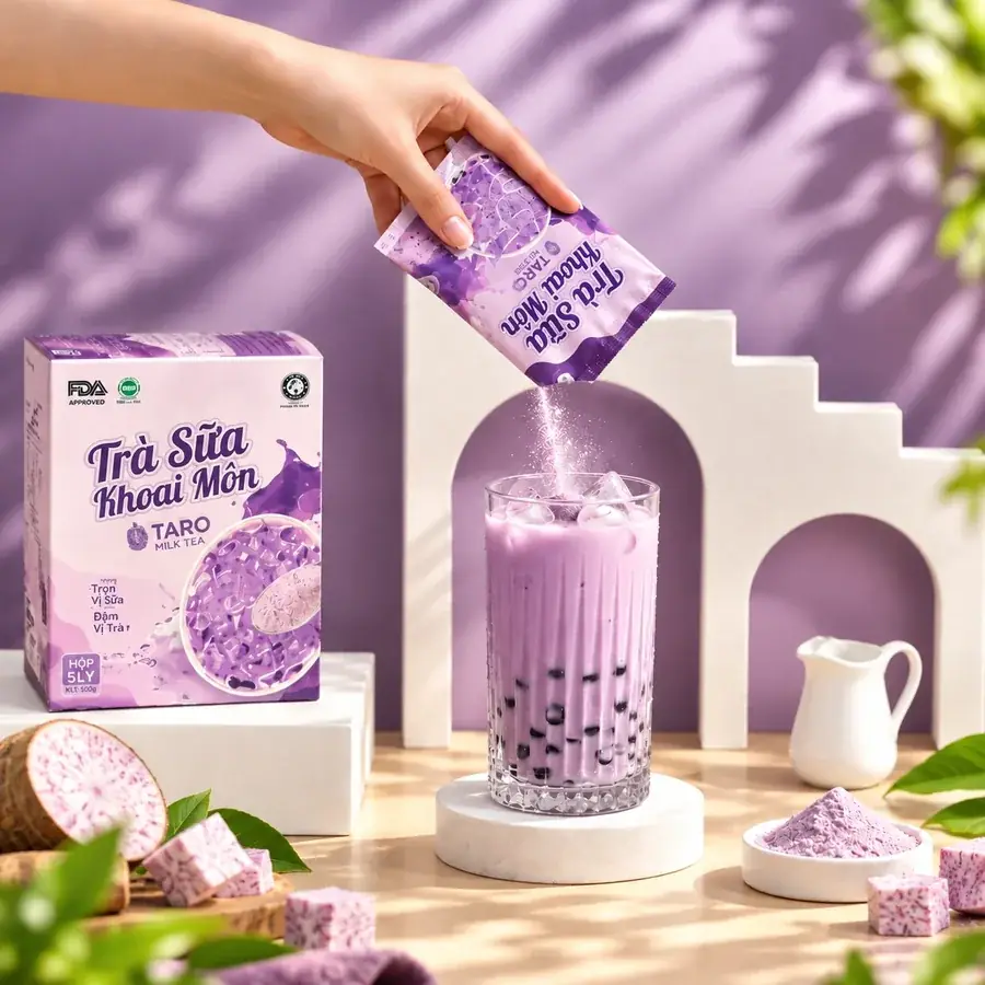 Trà sữa khoai môn – hộp 5 ly